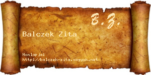 Balczek Zita névjegykártya